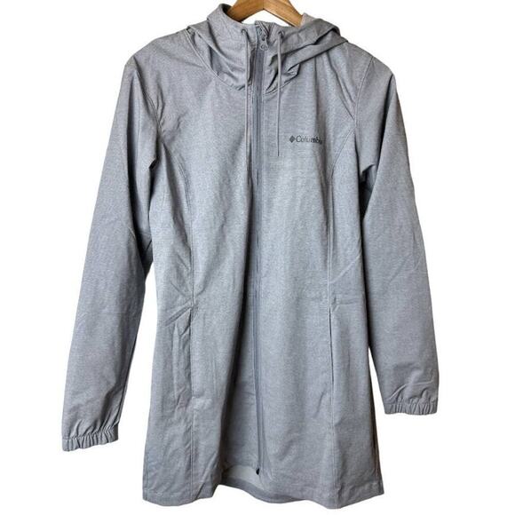 Columbia Gray Hooded Mid Length Lightweight Jacket Women's Size M NWT - Picture 1 of 4